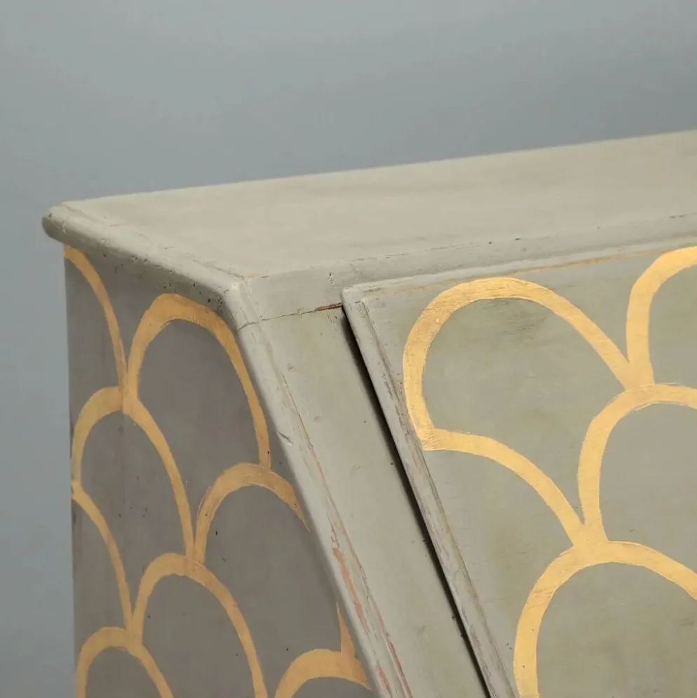 Cabinet, secrétaire à abattant ancien, style néoclassique en noyer, XXe siècle