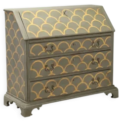 Cabinet, secrétaire à abattant ancien, style néoclassique en noyer, XXe siècle