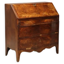 Cabinet secrétaire ancien à abattant en bois de rose, 9 tiroirs, XVIIIe siècle