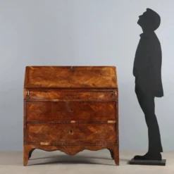 Cabinet secrétaire ancien à abattant en bois de rose, 9 tiroirs, XVIIIe siècle