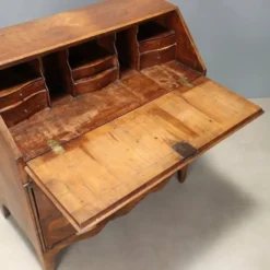 Cabinet secrétaire ancien à abattant en bois de rose, 9 tiroirs, XVIIIe siècle