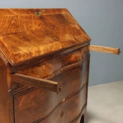 Cabinet secrétaire ancien à abattant en bois de rose, 9 tiroirs, XVIIIe siècle