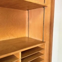 Cabinet, secrétaire tambour en chêne, Allemagne 1960