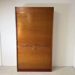 Cabinet, secrétaire tambour en chêne, Allemagne 1960