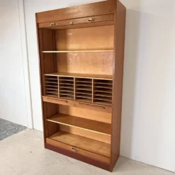 Cabinet, secrétaire tambour en chêne, Allemagne 1960