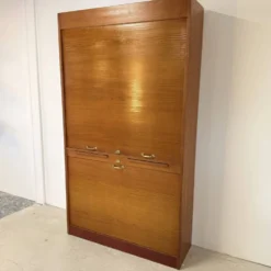 Cabinet, secrétaire tambour en chêne, Allemagne 1960