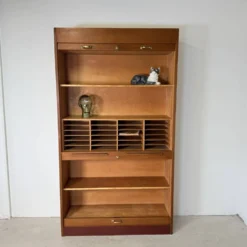 Cabinet, secrétaire tambour en chêne, Allemagne 1960