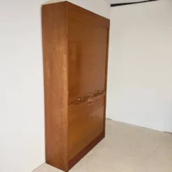 Cabinet, secrétaire tambour en chêne, Allemagne 1960