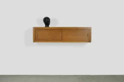 Cabinet suspendu vintage du milieu du siècle avec portes coulissantes, années 1960