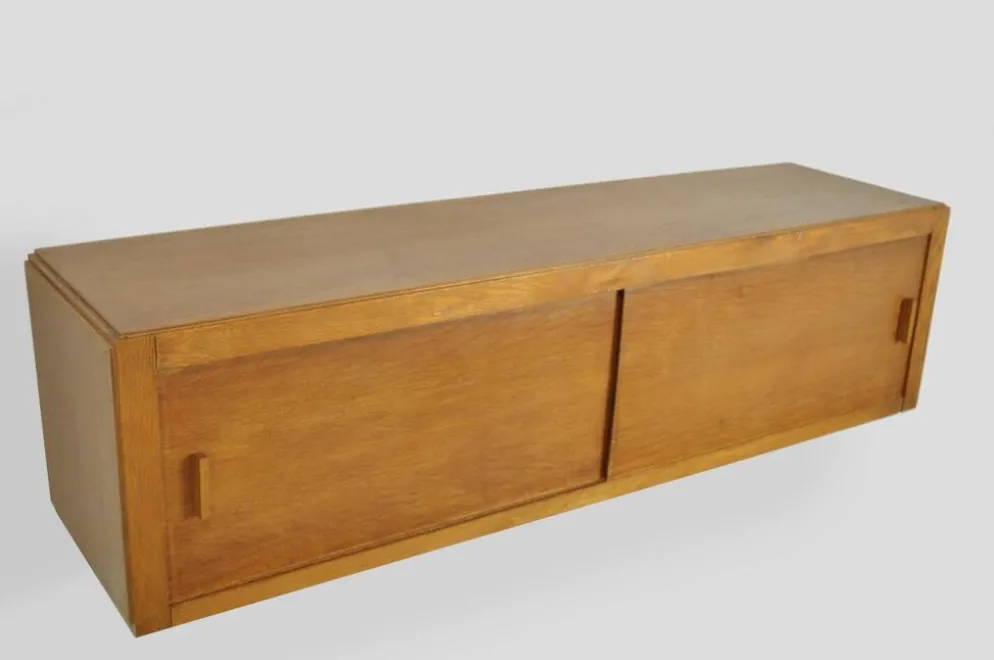 Cabinet suspendu vintage du milieu du siècle avec portes coulissantes, années 1960