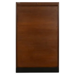 Cabinet tambour des années 1950, en placage de chêne teinté foncé.