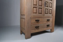 Cabinet vintage en chêne blanchi