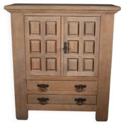 Cabinet vintage en chêne blanchi