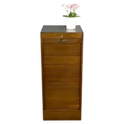 Cabinet à volets roulants, chêne foncé, années 1950