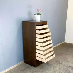 Cabinet à volets roulants, chêne foncé, années 1950
