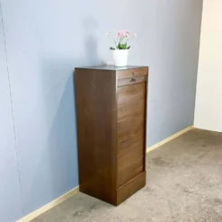 Cabinet à volets roulants, chêne foncé, années 1950