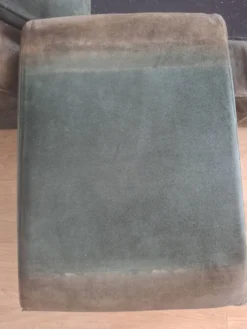 Cadre de lit double - Roche Bobois années 70 - complet – daim vert d’origin