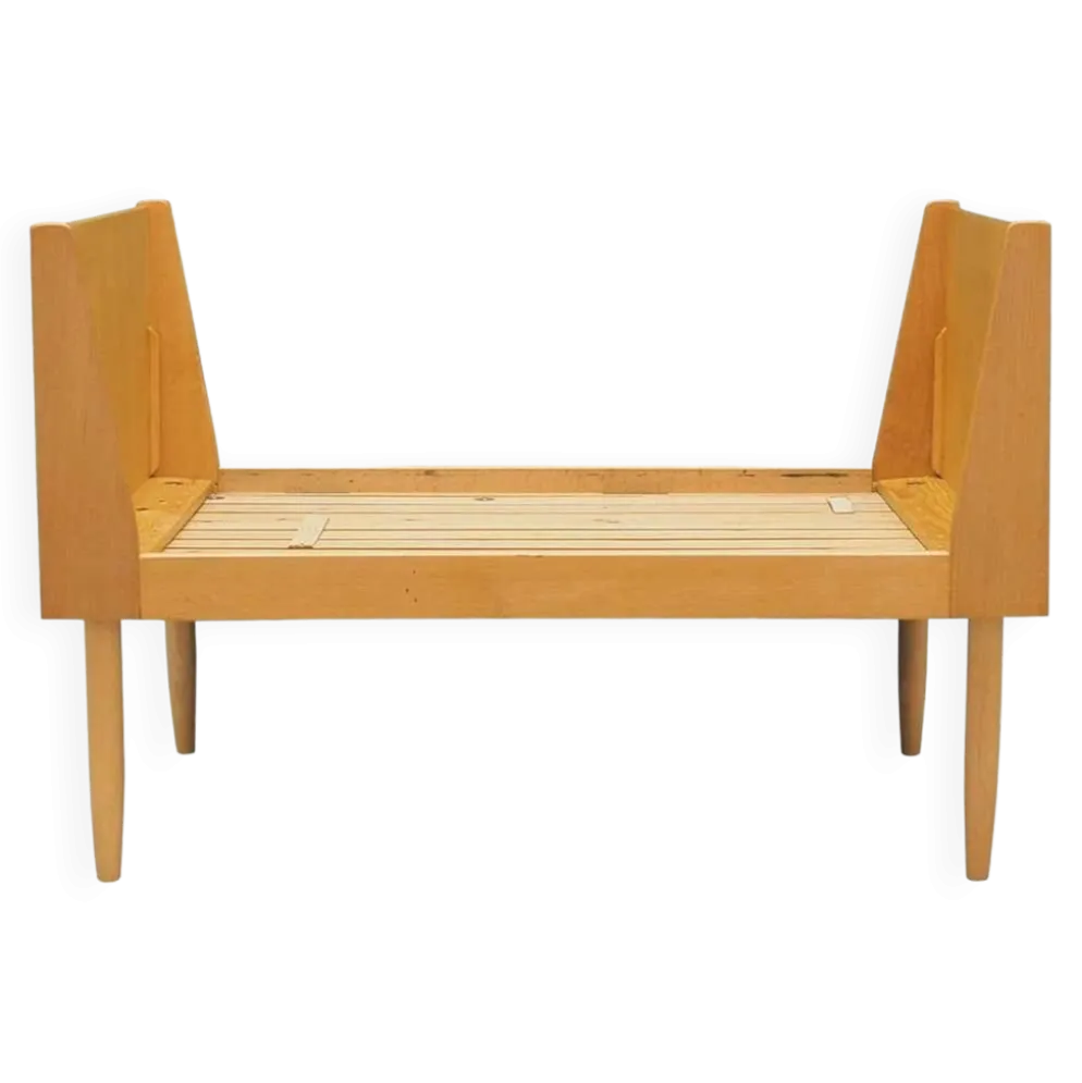 Cadre de lit en frêne, design danois, années 1960, production : Danemark