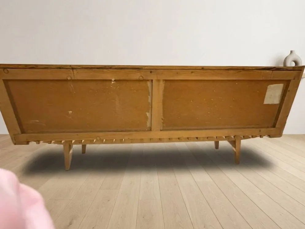 Cadre de lit escamotable en bois des années 50, lit de jour extensible, Tchécoslovaquie, 190 × 151 × 77 cm