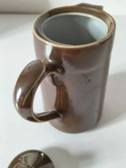 Cafetière ancienne en porcelaine brune – C.P. & Cie, Mehun (fin 19ème)