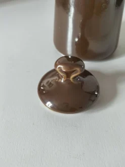 Cafetière ancienne en porcelaine brune – C.P. & Cie, Mehun (fin 19ème)