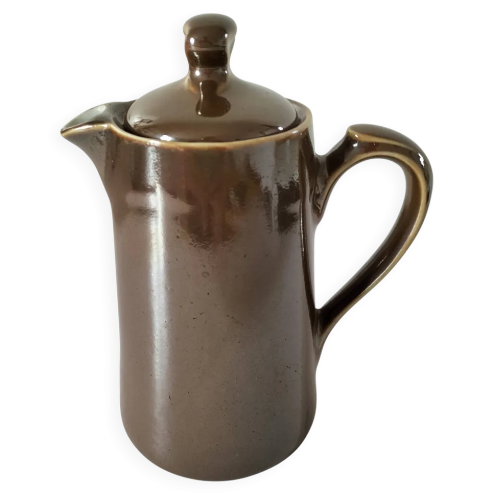 Cafetière ancienne en porcelaine brune – C.P. & Cie, Mehun (fin 19ème)