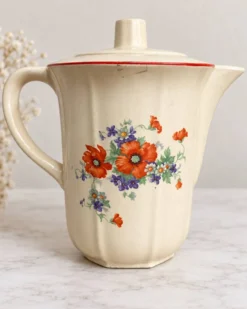 Cafetière ancienne Lunéville à décor floral – faïence fine – vers 1900