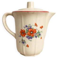 Cafetière ancienne Lunéville à décor floral – faïence fine – vers 1900