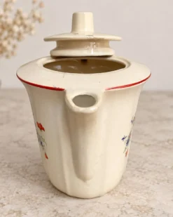 Cafetière ancienne Lunéville à décor floral – faïence fine – vers 1900