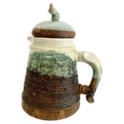 Cafetière céramique vernissée et scarifiée, années 80
