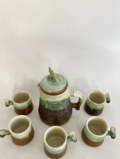 Cafetière céramique vernissée et scarifiée, années 80