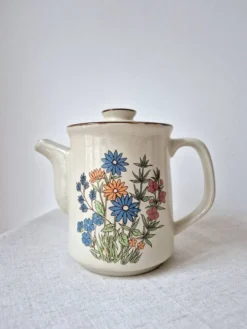 Cafetière en grès à fleurs '70s - Vintage