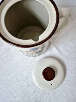 Cafetière en grès à fleurs '70s - Vintage