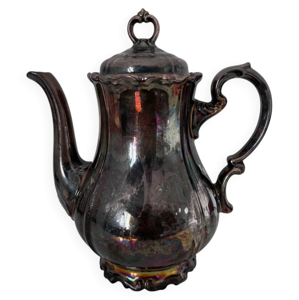 Cafetière en porcelaine métallisée