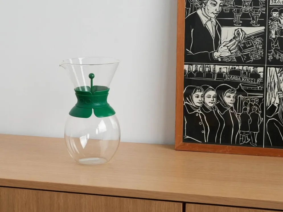 Cafetière en verre, design danois, années 1980, fabriquée par Bodum
