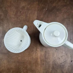Cafetière filtre ancienne Melitta 101 céramique blanche complète vintage