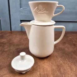 Cafetière filtre ancienne Melitta 101 céramique blanche complète vintage