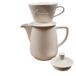 Cafetière filtre ancienne Melitta 101 céramique blanche complète vintage