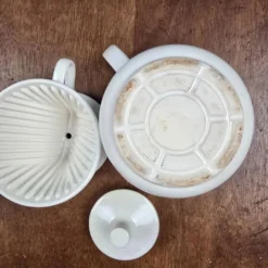 Cafetière filtre ancienne Melitta 101 céramique blanche complète vintage