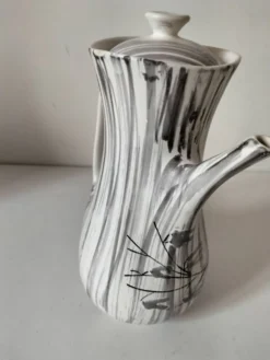 Cafetière Niderviller décor Chatons – faïence expressive années 50
