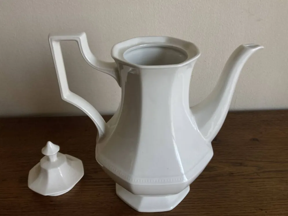 Cafetière néo classique octogonale perles Johnson Brothers 1960