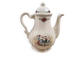Cafetière Sarreguemines Obernai Henri Loux au long bec – Décor alsacien