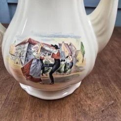 Cafetière Sarreguemines Obernai Henri Loux au long bec – Décor alsacien