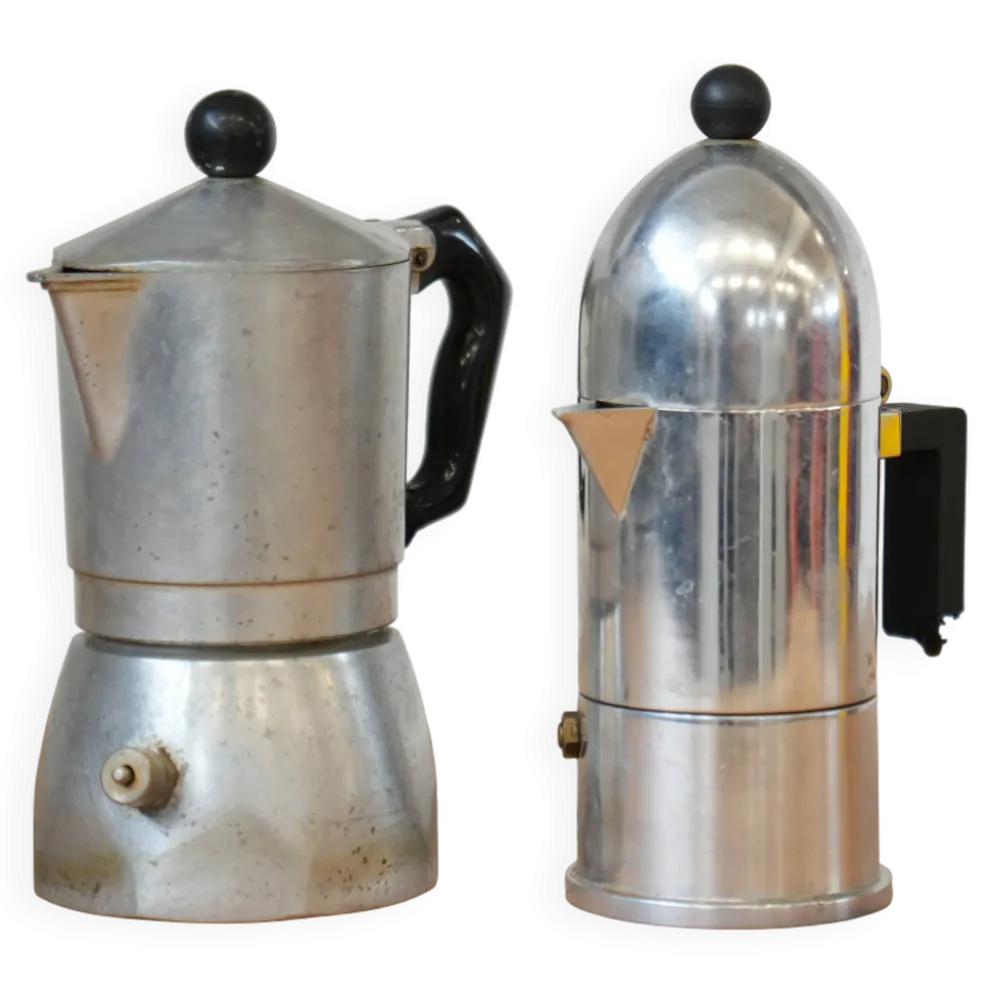 Cafetières Moka Bialetti et Alessi des années 1970 – Design italien emblématique