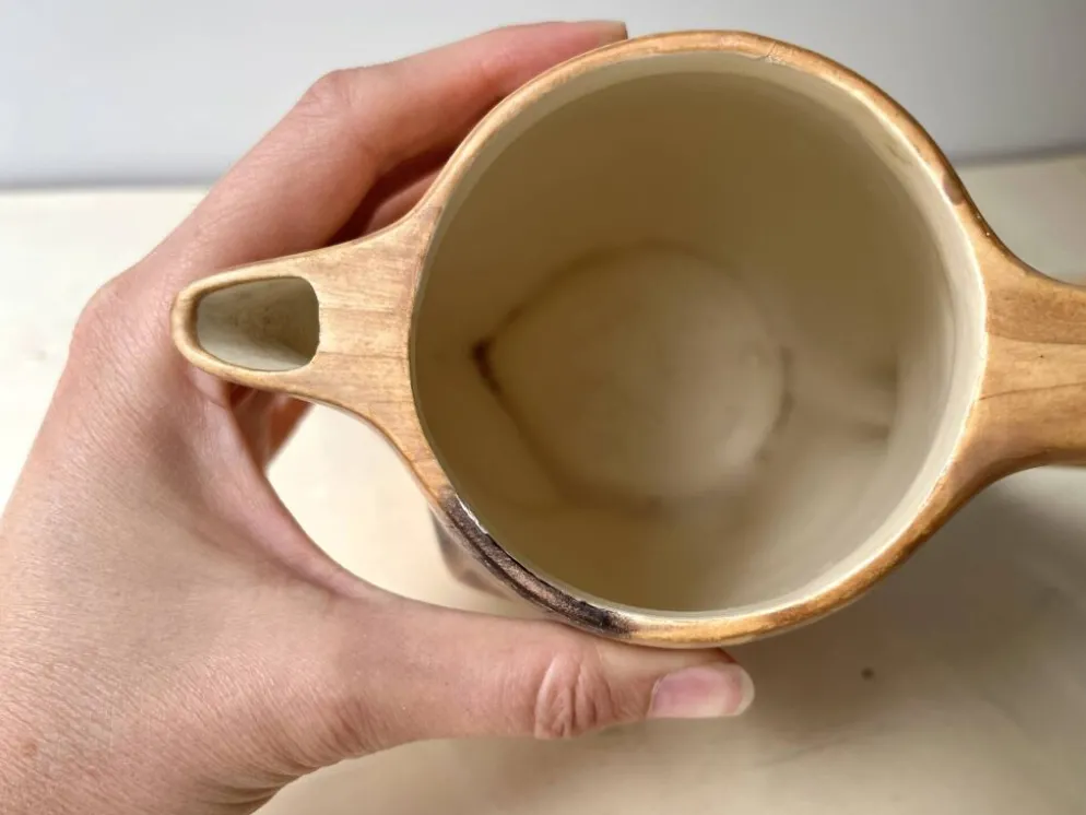 Cafetière + sucrier faux bois Grandjean Jourdan Vallauris vintage