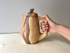 Cafetière + sucrier faux bois Grandjean Jourdan Vallauris vintage