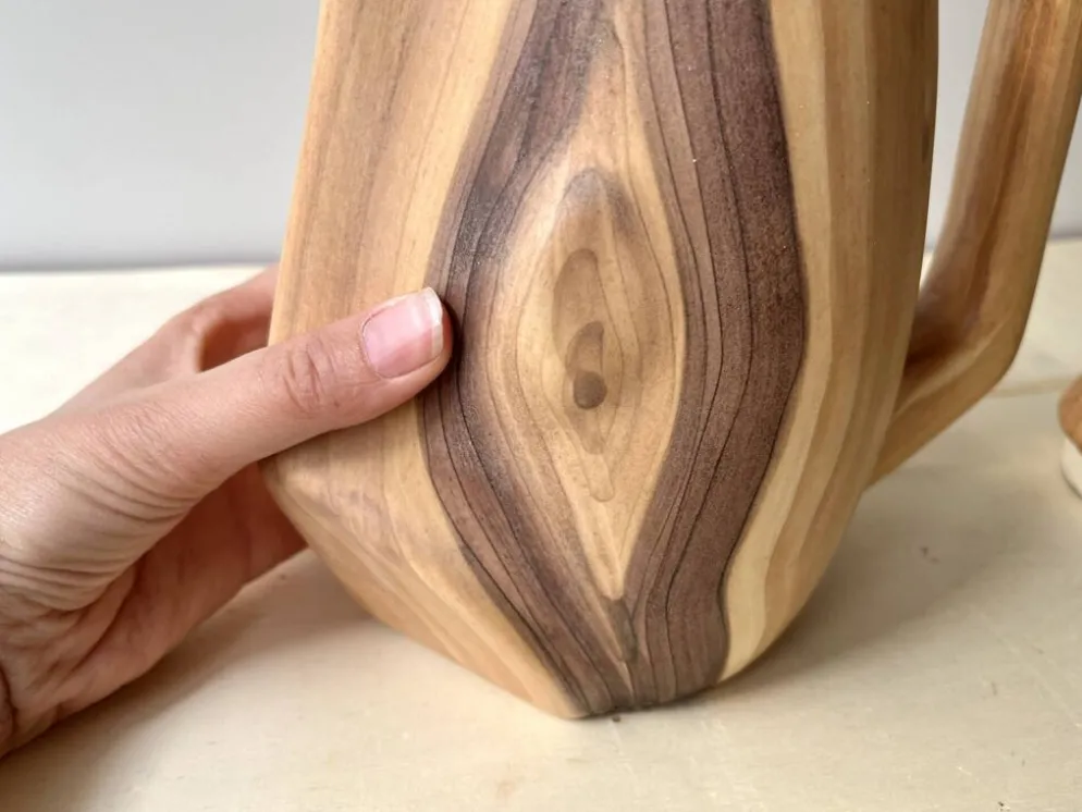 Cafetière + sucrier faux bois Grandjean Jourdan Vallauris vintage