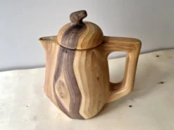 Cafetière + sucrier faux bois Grandjean Jourdan Vallauris vintage