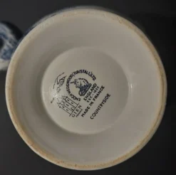 Cafetière verseuse faïence Gien décor campagne bleu
