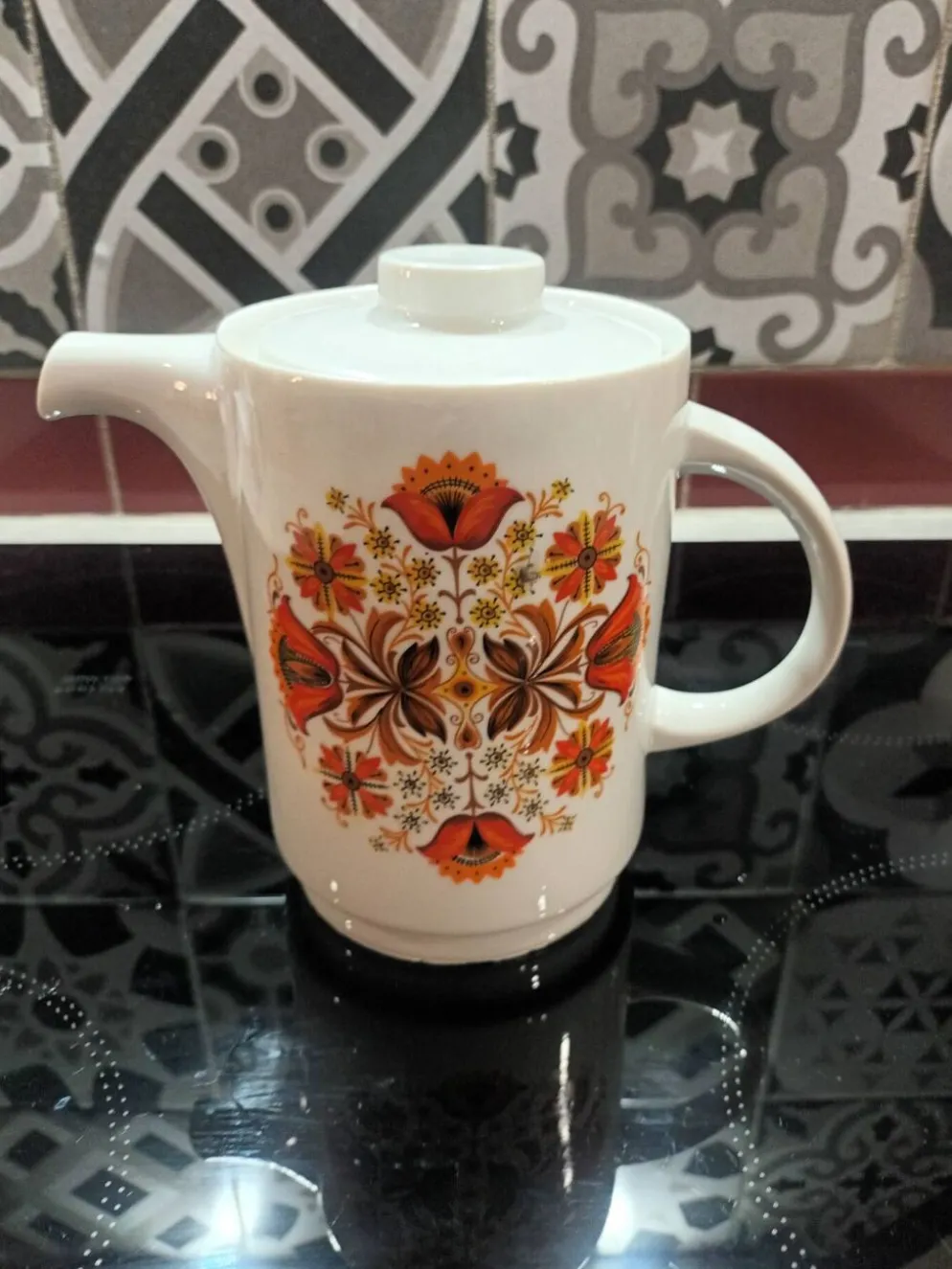 Cafetière vintage en porcelaine italienne ankap – décennie 19708